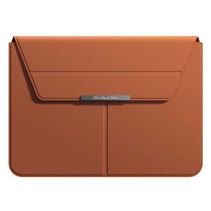 3-in-1 Detachable PU Leather Laptop Sleeve with Ergonomic Stand & Mouse Pad(brown  13/14 inch)