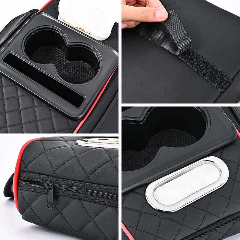 Premium Car Armrest Organizer & Comfort Pad(red)