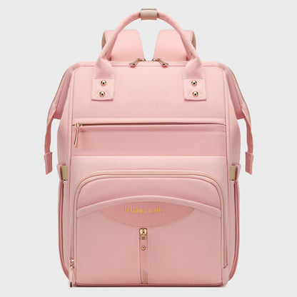 Multifunctional Diaper Bag Backpack(Pink) - Large Capacity & Organized Storage for Baby Essentials