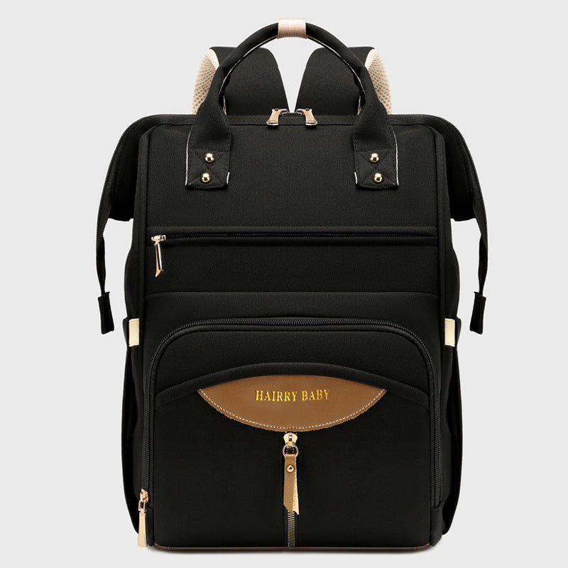 Multifunctional Diaper Bag Backpack(Black) - Large Capacity & Organized Storage for Baby Essentials