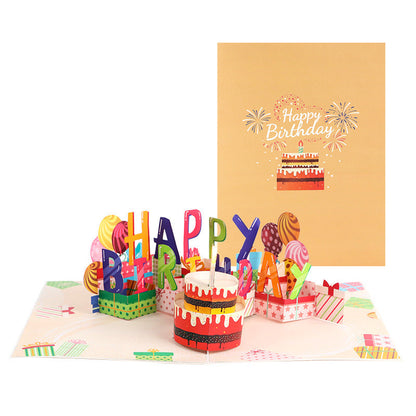 Interactive 3D Pop-Up Birthday Card with Music, Light