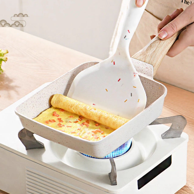 White Rectangular Non-Stick Frying Pan 19Ã—14Ã—4cm - Open, Induction & Gas Compatible