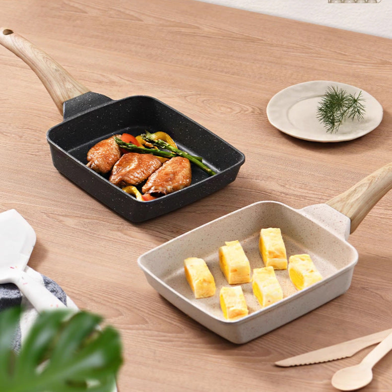 White Rectangular Non-Stick Frying Pan 19Ã—14Ã—4cm - Open, Induction & Gas Compatible