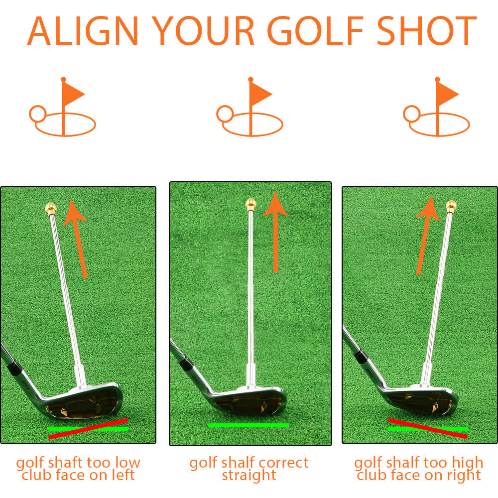Red Adjustable Magnetic Golf Club Face Alignment and Swing Trainer