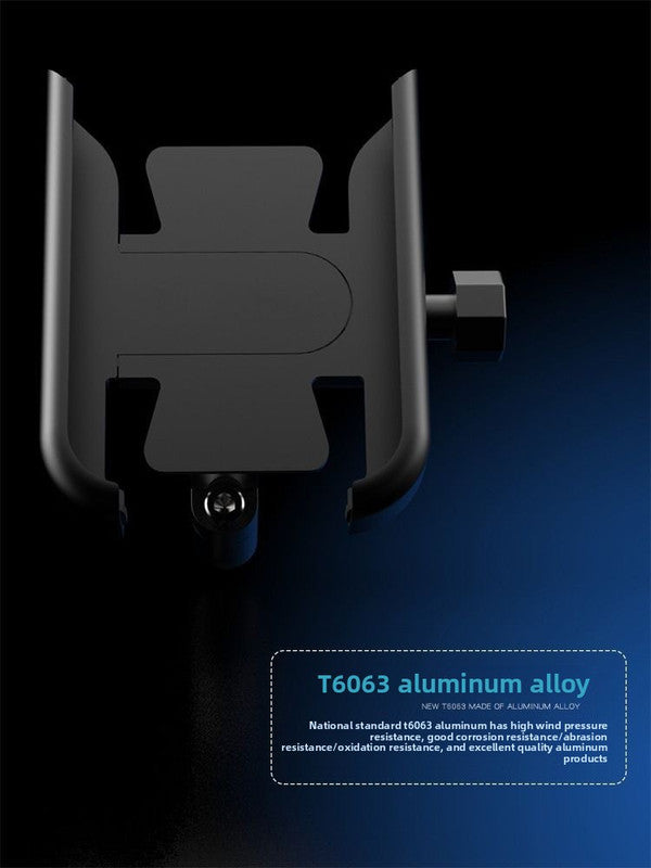 Universal Aluminium Motorcycle Phone Holder Handlebar Mount 360 Rotation Anti-Shake CNC Metal for Bike Scooter 4-7 Inch Phones Black