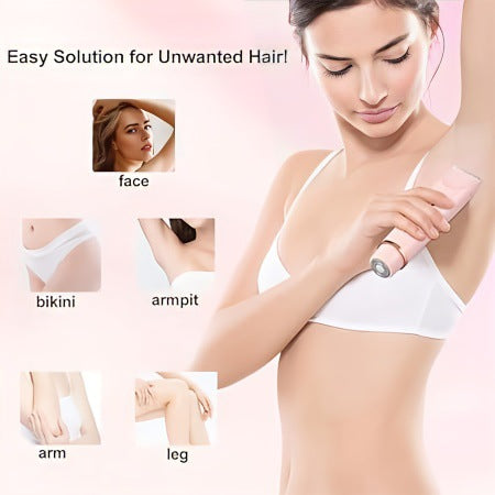 2-in-1 Electric Lady Shaver & Bikini Trimmer Dual Head Waterproof Wet & Dry Body Hair Remover Cordless Razor for Face Legs Underarms Purple