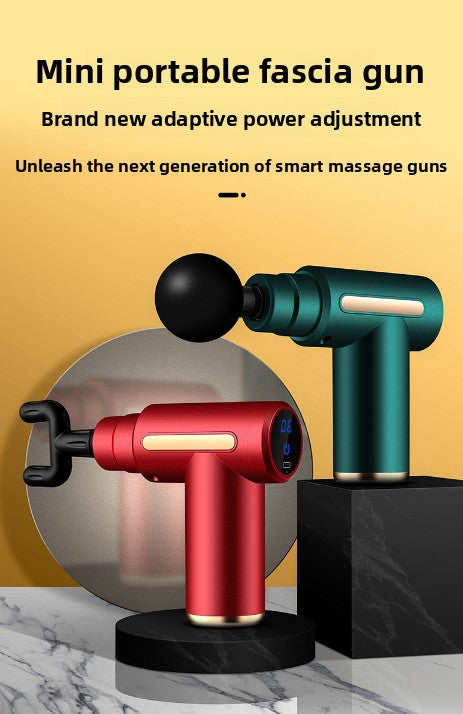 Mini Massage Gun Deep Tissue Percussion Muscle Massager Portable Handheld Quiet 6 Speeds 4 Heads Type-C Charging Electric Body Relaxer Tool Black