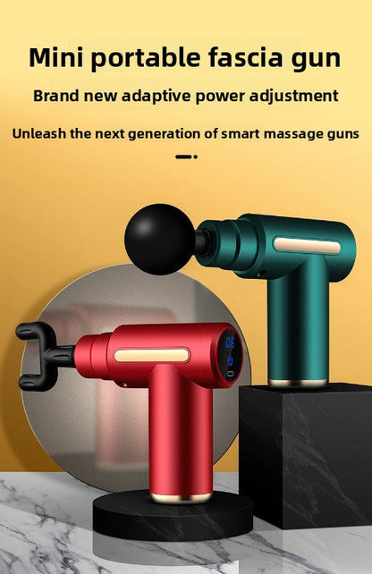 Mini Massage Gun Deep Tissue Percussion Muscle Massager Portable Handheld Quiet 6 Speeds 4 Heads Type-C Charging Electric Body Relaxer Tool Black