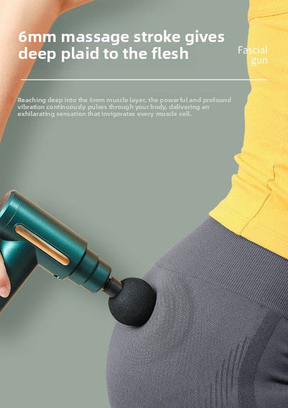 Mini Massage Gun Deep Tissue Percussion Muscle Massager Portable Handheld Quiet 6 Speeds 4 Heads Type-C Charging Electric Body Relaxer Tool Black