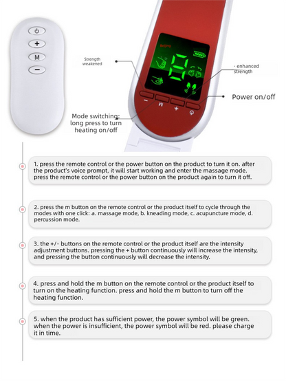 Electric EMS V-Face Shaping Massager Microcurrent Facial Lifting Device Double Chin Reducer with Remote Control & Heating Red