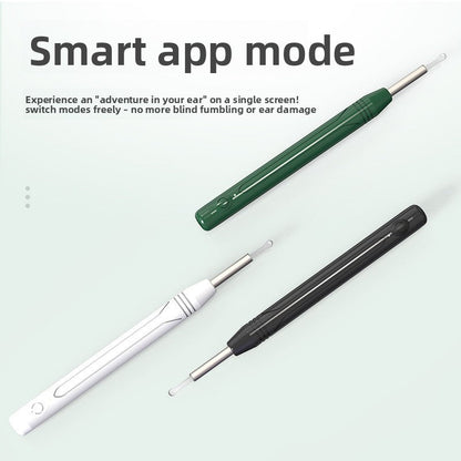 Smart Visual Ear Wax Removal Tool with HD Camera WiFi Wireless Otoscope Ear Cleaner 3.5mm Ultra Slim Lens for iPhone Android White