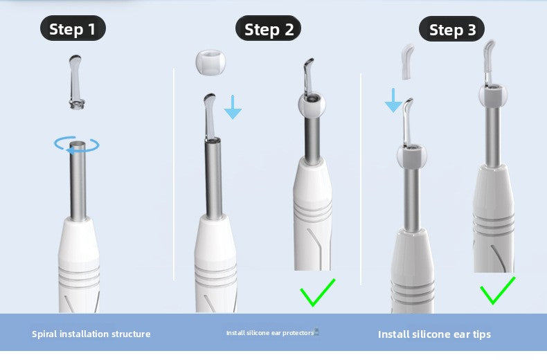 Smart Visual Ear Wax Removal Tool with HD Camera WiFi Wireless Otoscope Ear Cleaner 3.5mm Ultra Slim Lens for iPhone Android Green