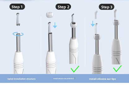 Smart Visual Ear Wax Removal Tool with HD Camera WiFi Wireless Otoscope Ear Cleaner 3.5mm Ultra Slim Lens for iPhone Android Green