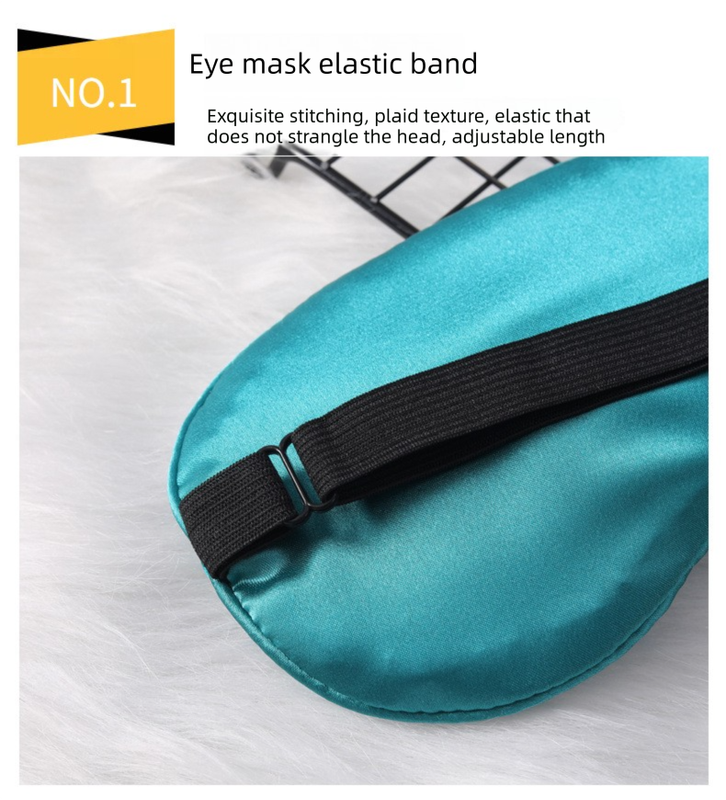 3 PCS Silky Satin Sleep Mask Set Cute Eyelash Design Soft Light Blocking Eye Cover with Adjustable Strap for Travel Nap Pink Navy Green