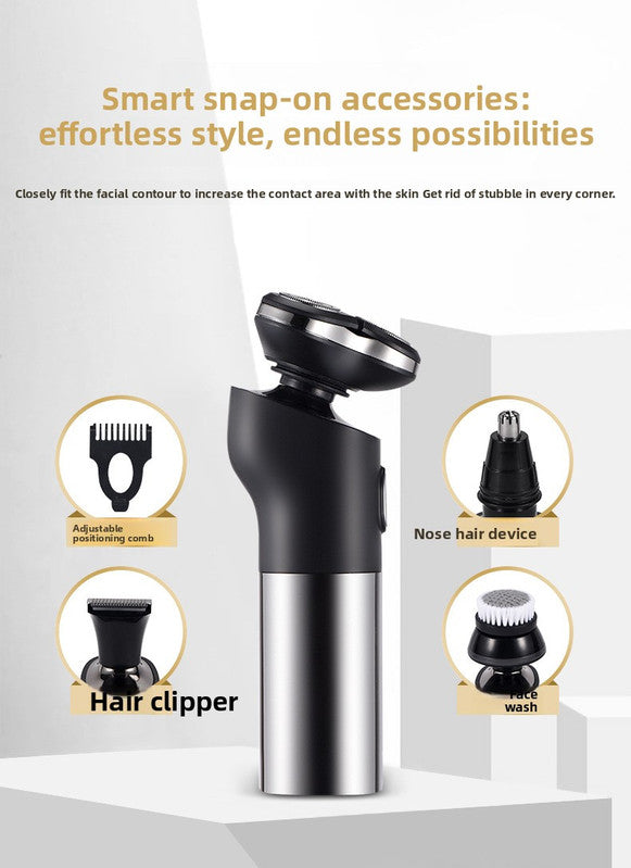 Electric Shaver for Men 3D Rotary Razor Wet and Dry Waterproof USB Rechargeable LED Display Travel Lock Gift Box Red