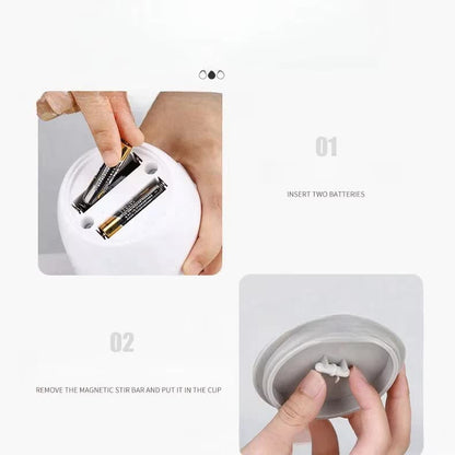 Automatic Self Stirring Coffee Mug 380ml Magnetic Mixing Cup 304 Stainless Steel AAA Battery Operated Travel Tumbler for Hot Chocolate Tea Office Home Grey