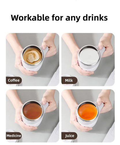 Rechargeable Automatic Self Stirring Mug USB Magnetic Mixing Cup 304 Stainless Steel Electric Coffee Tumbler for Travel Office Coffee