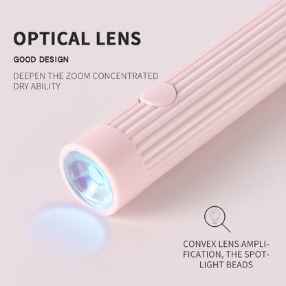 Pink Mini Handheld LED/UV Manicure Light with Digital Display & Fixed Stand - Portable One-Finger Curing Pen