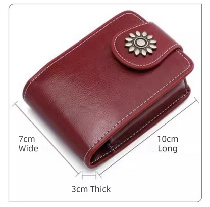Peacock Blue Sleek Compact PU Leather Flap-Top Lip Gloss Organizer with Built-in Mirror
