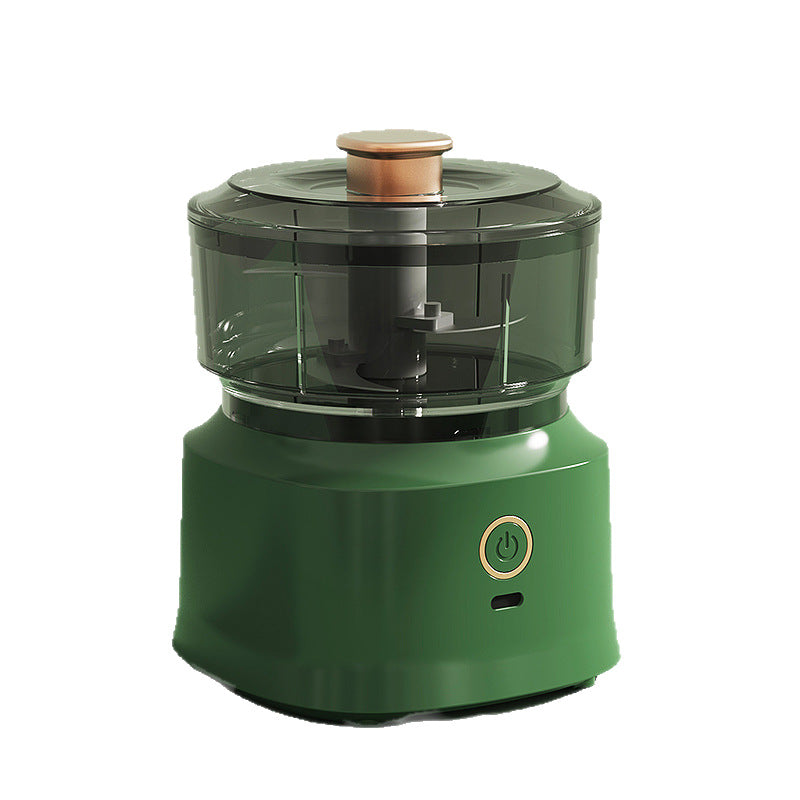 Green Wireless Electric Kitchen Grinder -  Portable 150ml Baby Food Maker with 3 Stainless Steel Blades, USB Charging
