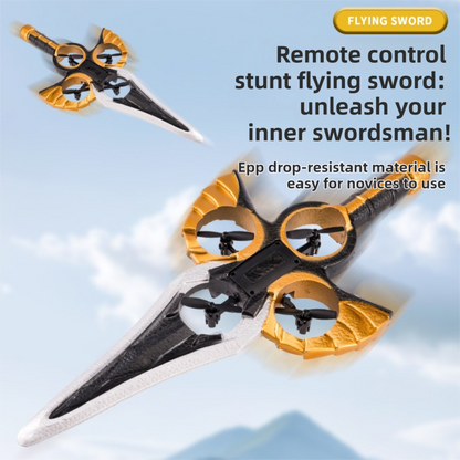 L36 Remote Control Flying Stunt Sword with 360Â° Flip & One-Key Takeoff - Fully Guarded Propellers and LED Night Lights for Safety & 4-Turbofan High Power Motor (2 Battery Included)