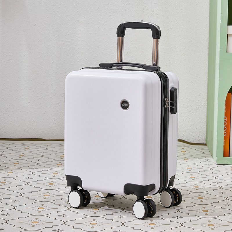 White 14 Inch Lightweight Carry-on Luggage for heights under 1.6m - Underseat & Overhead Cabin Hardside Suitcase