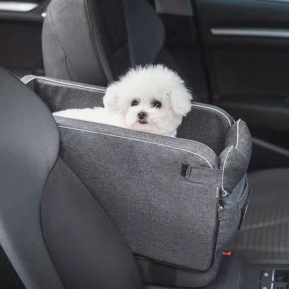 Thickened Pet Car Seat for Center Console(42x20x22CM) - Dog & Cat Booster Travel Safety Bed with Removable Cooling Mat & Handle