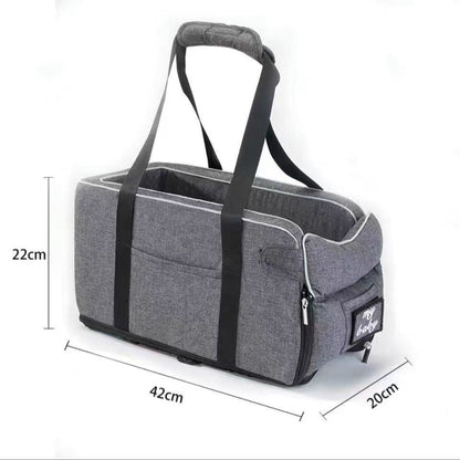 Thickened Pet Car Seat for Center Console(42x20x22CM) - Dog & Cat Booster Travel Safety Bed with Removable Cooling Mat & Handle