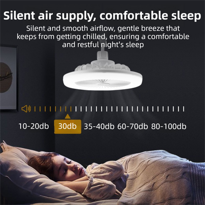 White Quiet Remote LED Ceiling Fan Light with Aromatherapy Slot and Removable E27 Base Socket -  Timer & Dimmable & 3-Speed & 3-Color Temperature Adjustable