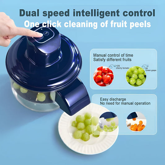 Blue Automatic Grape Peeler Machine - High-Efficiency & Mess-Free, Electric Fruit Skin Remover for Home Fruit-Lover & Commercial Tea Shops