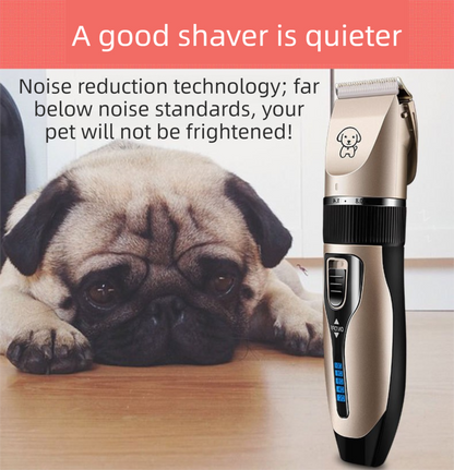 Gold K5 Lightweight Pet Precision Grooming Clipper - USB Rechargable, Low Noise Dog & Cat Hair Trimmer with 5-Level Adjustable Titanium Ceramic Blade & 4*Guide Combs
