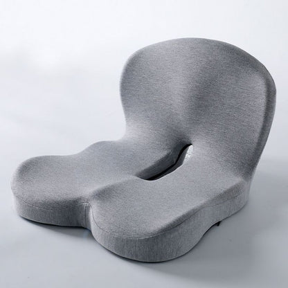 Grey Ergonomic Memory Foam Seat Cushion & Lumbar Support(44x42x32CM) - Relieves Sciatica & Corrects Posture with Breathable Cover