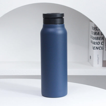 Dark Blue 24oz Stainless Steel Insulated Water Bottle With 90Â° Adjustable Vertical/Horizontal Magnetic Phone Holder - Ringo Style Magnetic Lid Sport Flask
