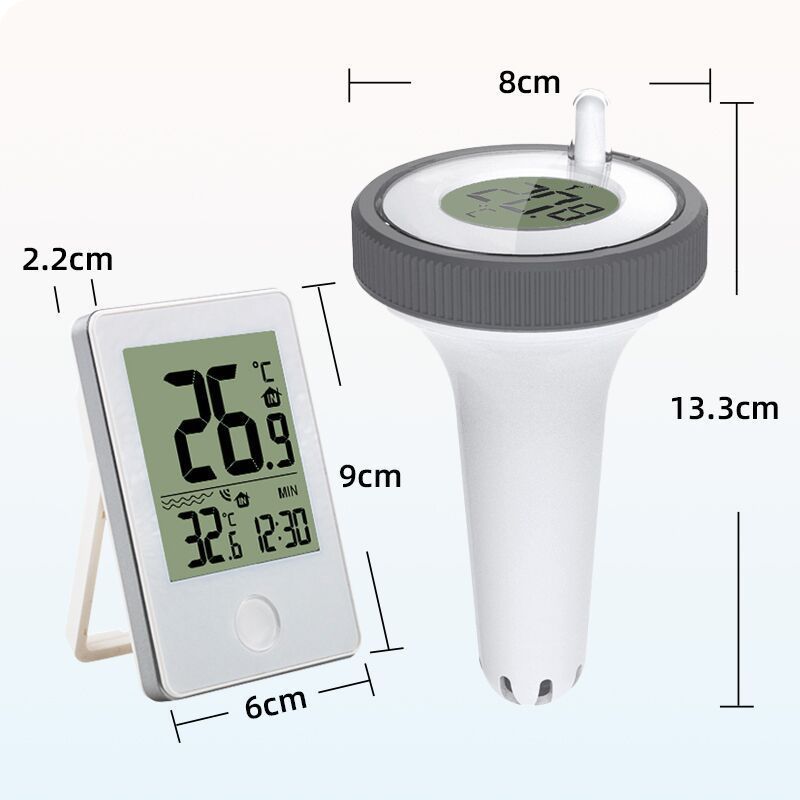Wireless Pool Thermometer with Indoor Receiver(60M Range) - IPX7 Remote Floating Water Temperature Sensor for Pools, Spas & Hot Tubs