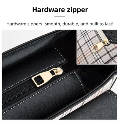Brown Large Capacity PU Leather Women's Handbag & Shoulder Bag - Elegant Multi-Pocket Commuter Satchel for 12" Tablets, Umbrellas & Long Wallets