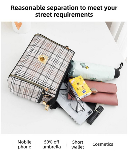 Green Large Capacity PU Leather Women's Handbag & Shoulder Bag - Elegant Multi-Pocket Commuter Satchel for 12" Tablets, Umbrellas & Long Wallets