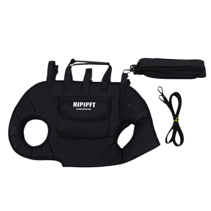 Black 4-in-1 Multi-Functional Pet Carrier Bag with Detachable Strap & 1.5M Traction Rope - Lightweight Breathable Travel Sling for Cats & Dogs - Sizes M(Up to 6.5kg)