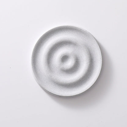 6-Pack Grey Instant Dry Diatomite Round Coaster Tray(10x10CM) - Ultra-Absorbent Bathroom Sink Caddy & Cup Mat