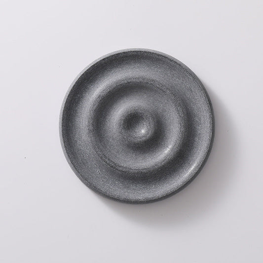 6-Pack Dark Grey Instant Dry Diatomite Round Coaster Tray(10x10CM) - Ultra-Absorbent Bathroom Sink Caddy & Cup Mat