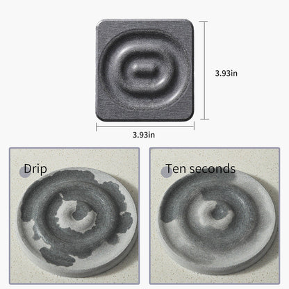 6-Pack Dark Grey Instant Dry Diatomite Round Coaster Tray(10x10CM) - Ultra-Absorbent Bathroom Sink Caddy & Cup Mat