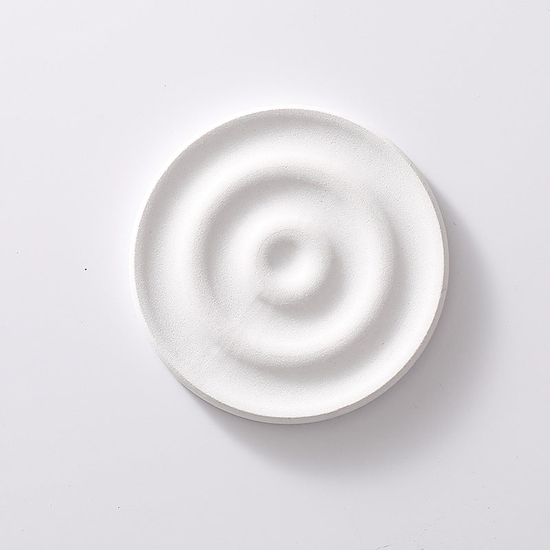 6-Pack White Instant Dry Diatomite Round Coaster Tray(10x10CM) - Ultra-Absorbent Bathroom Sink Caddy & Cup Mat