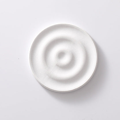 6-Pack White Instant Dry Diatomite Round Coaster Tray(10x10CM) - Ultra-Absorbent Bathroom Sink Caddy & Cup Mat
