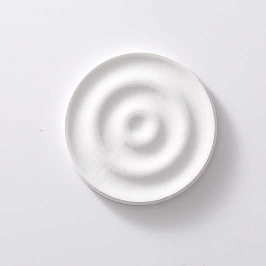 6-Pack White Instant Dry Diatomite Round Coaster Tray(10x10CM) - Ultra-Absorbent Bathroom Sink Caddy & Cup Mat