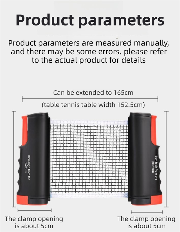 Grey Portable Table Tennis Set with 2 Paddles, 3 Balls and Carry Bag - 165cm Retractable Ping Pong Net & Post - Indoor/Outdoor Professional Training Kit