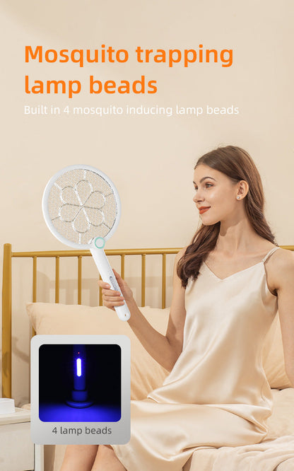 2-in-1 Foldable Electric Mosquito Swatter & UV Light Killer Lamp with 180Â° Rotating Head and Base - Wall-Mounted & Self-Standing Non-Toxic Pest Control