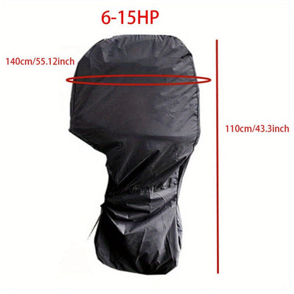 Heavy-Duty Full Marine Engine Coverage for 6-15HP - Waterproof & UV Resistant All-Weather Boat Engine Protector