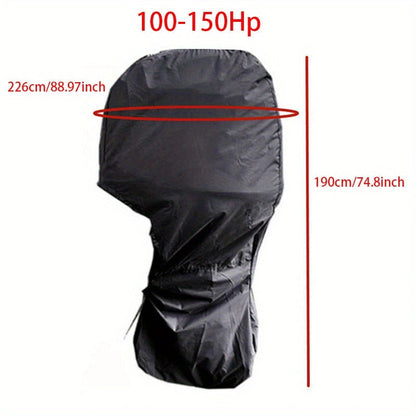Heavy-Duty Full Marine Engine Coverage for 100-150HP - Waterproof & UV Resistant All-Weather Boat Engine Protector