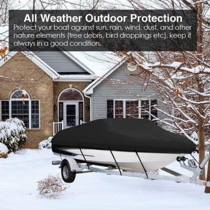 Sliver Heavy-Duty V-Hull Shield for 16 to 18 FT Yachts - All-Weather Water / Dust / UV Resistant 190T Silver Coated  Marine Protector