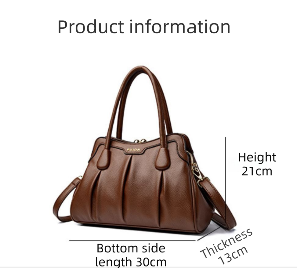White Women's Premium Wear-Resistant Leather Shoulder Bag - Vintage Frame Kiss-Lock Handbag & Crossbody Satchel