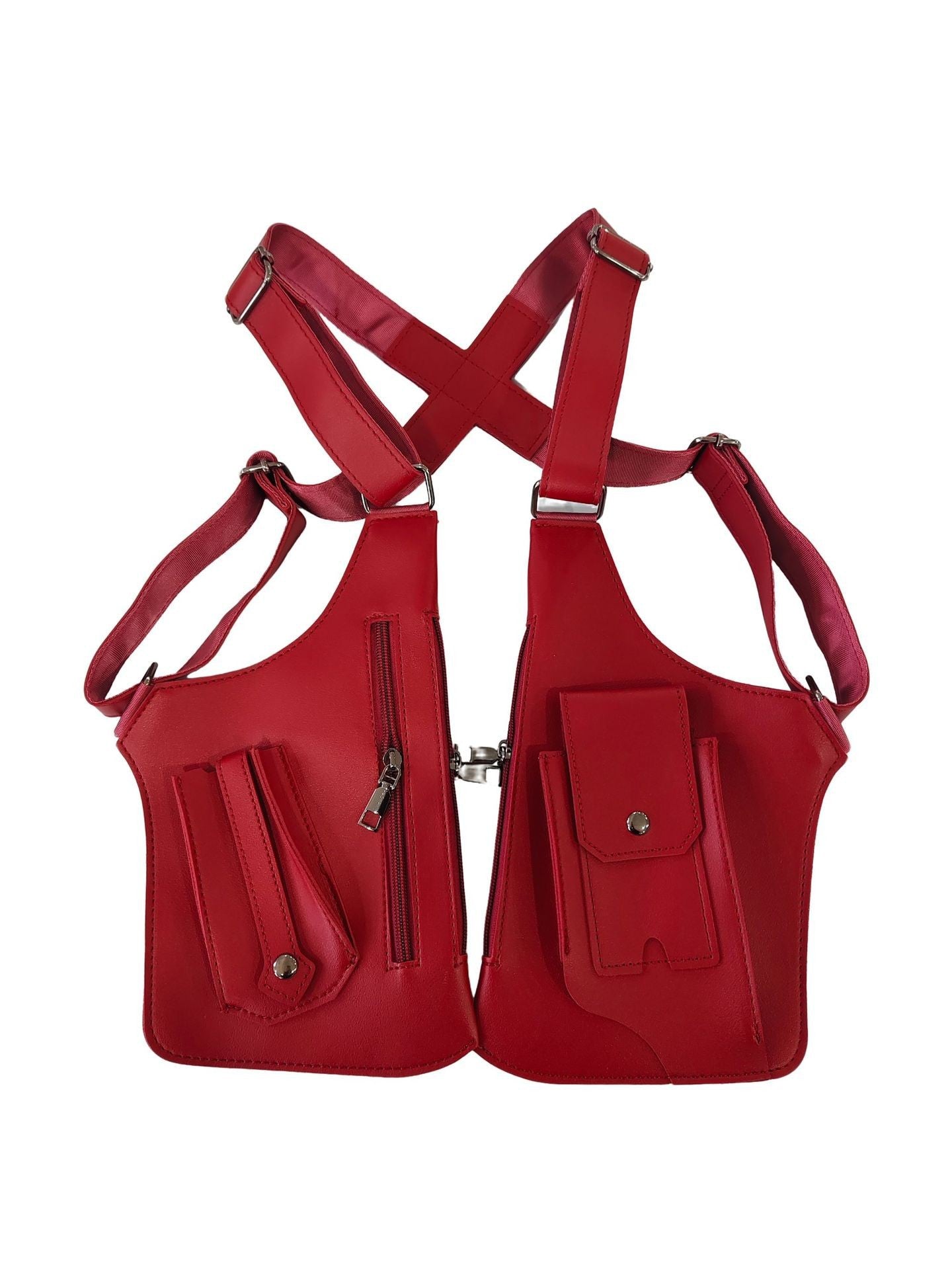 Red Multi-functional Expandable Men's Tactical Chest Rig Bag - Waterproof & Lightweight Retro Underarm Pack